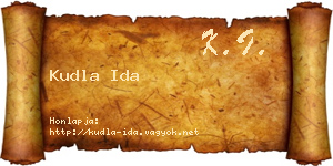Kudla Ida névjegykártya